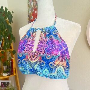 colorful psychedelic bikini top 🌀